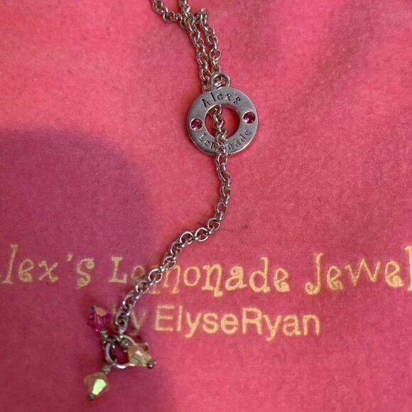 Alex's Lemonade Jewelry By ELYSE RYAN Sterling Silver .925 Lariat Necklace 18" - Picture 2 of 11
